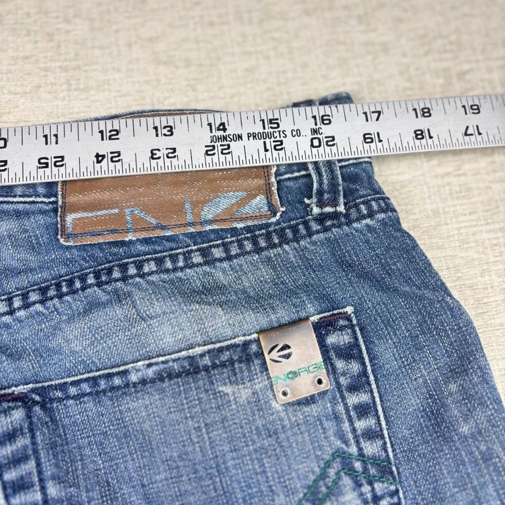 Energie Mens Vintage Y2K Distressed Jeans Italy Sixty SPA Blue Straight 32x28